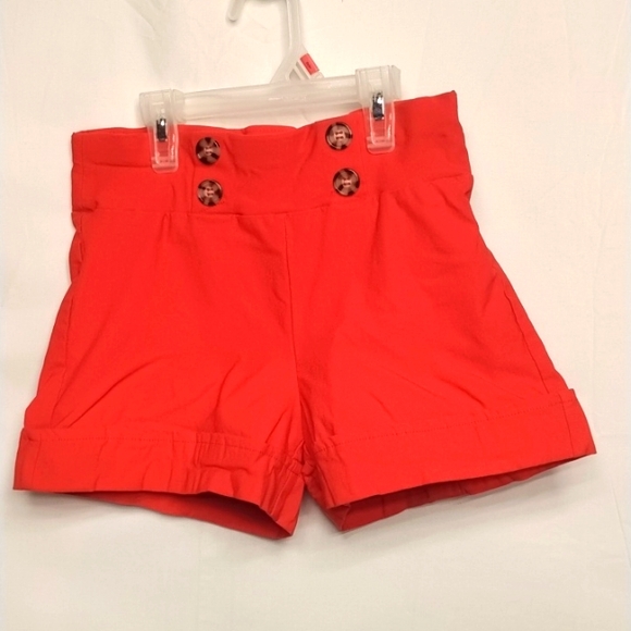 Lily Morgan high waist bright orange small shorts for women - Picture 1 of 4